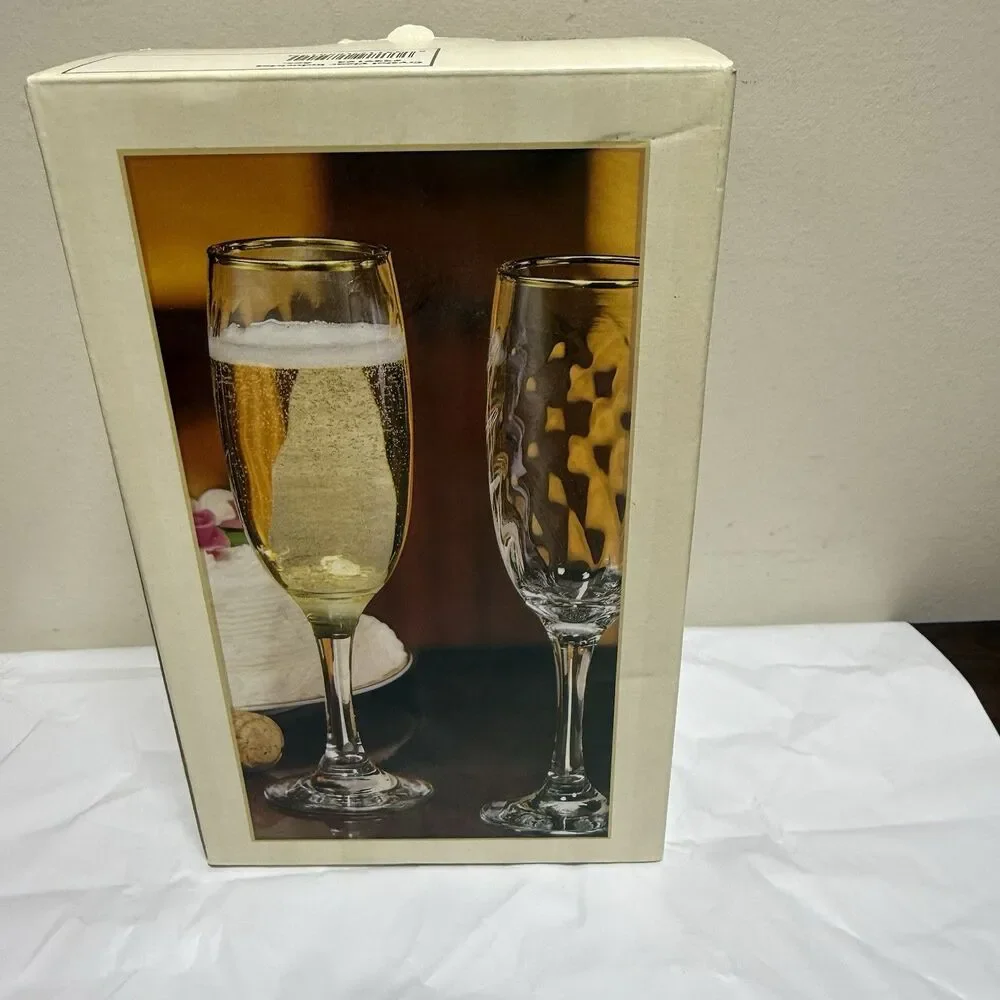Crystal Clear Forever Favors 6 Ounce Long Stem Champagne Toasting Flutes NOS